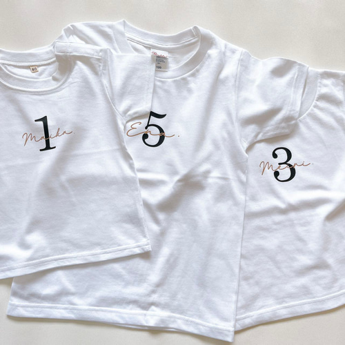 名入れTシャツ｜好きな数字＆お名前をデザイン｜オーダーメイド 白T
