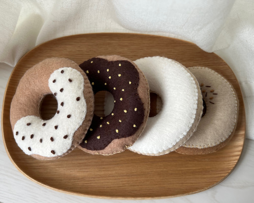 送料無料※フェルトドーナツ(c)チョコ おもちゃ・人形 ぽち 通販