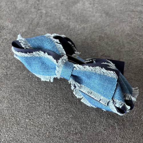 デニムリボンクリップ バナナクリップ ブルーデニムリボンクリップ