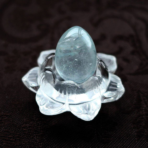 ブルートパーズ エッグ（たまご） 11月誕生石 21mm 天然石置物