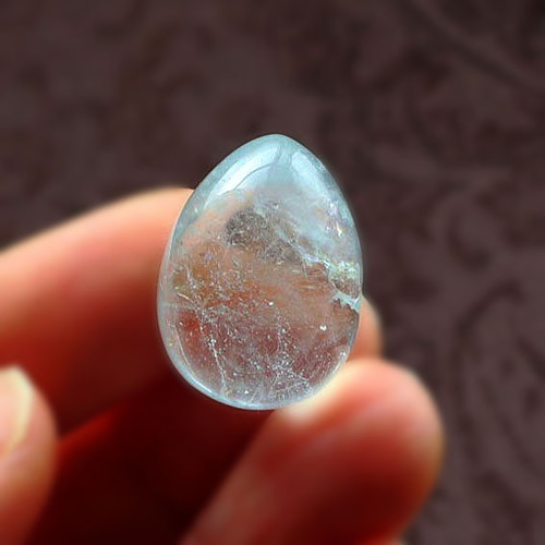 ブルートパーズ エッグ（たまご） 11月誕生石 21mm 天然石置物