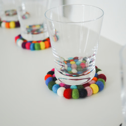 【送料無料】コースター　羊毛フェルト　4枚セット 1枚目の画像