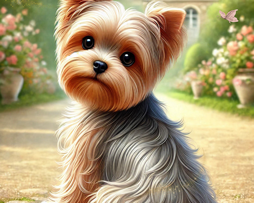 オリジナル 生地 パネル生地 ハンドメイド素材 犬柄 ヨーキー