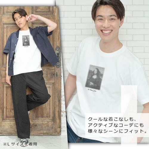 Tシャツ モナリザ ピクセルアート 半袖 S～XL 白 Tシャツ +Simple 通販