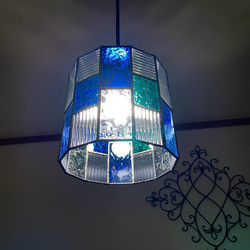 逆さペンダントライトおしゃれ照明 ハンドメイド和柄 ブルーシーリングライト 逆さペンダントライトおしゃれ照明 ハンドメイド和柄 ブルーシーリング