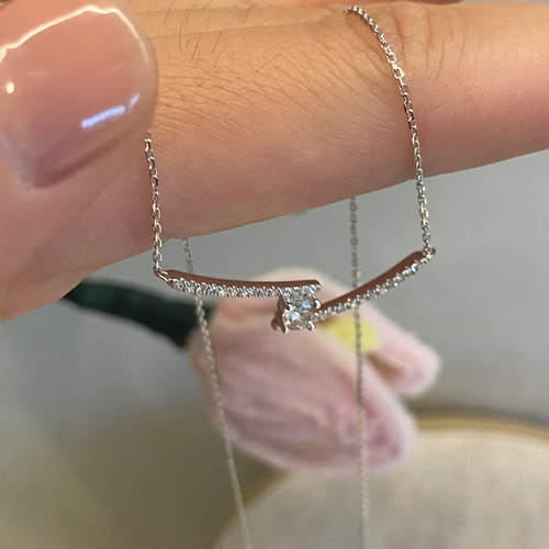 鑑別書付き K18 天然 ダイヤモンド ネックレス 18金 0.2ct ネックレス  