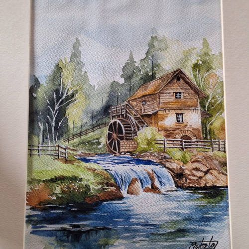 桜は「青」をベースに・・・ 【透明水彩風景画】 Cherry