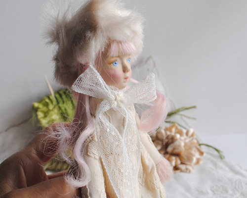 小さいお人形〈doll-ピンクのヘア-1〉創作人形 その他人形 すずきまみ