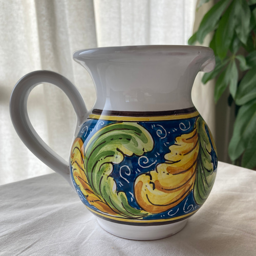 マヨリカ焼き 水差し ジャグ 15cm 600mL BRC003 イタリア陶器