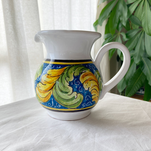 マヨリカ焼き 水差し ジャグ 15cm 600mL BRC003 イタリア陶器