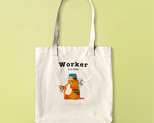 WORKER 着ぐるみバイトのネコ。」アーバントートバッグ/送料無料