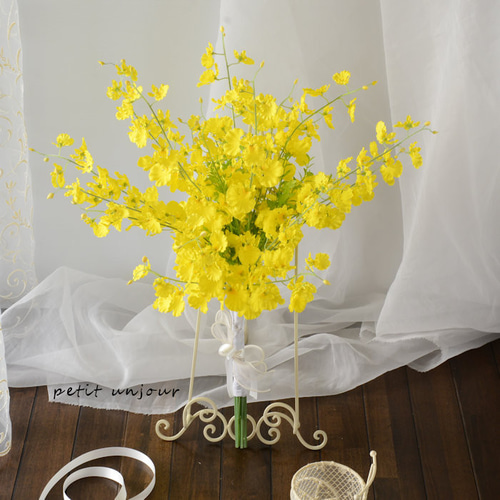 ウエディング　造花　黄色　ブーケ&ブートニア　1万円→5千円 ブーケ・ブートニアセット ブライダル ラウンド ナチュラル ローズ