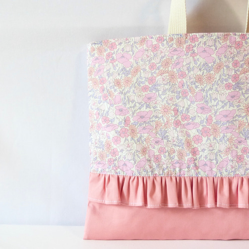 リバティ ポピー＆デイジー の フリル付き レッスンバッグ 体操着入れ