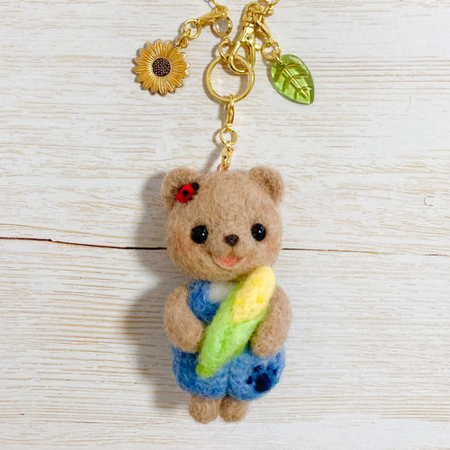 ♡限定♡夏休みのくまちゃん♡羊毛フェルトのくまさんと