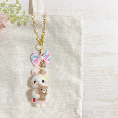 【値下げ可！】 やさうさちゃん　おむかえセット ぬいぐるみ　巾着　キーホルダー m18165780767_1.jpg?1715590732