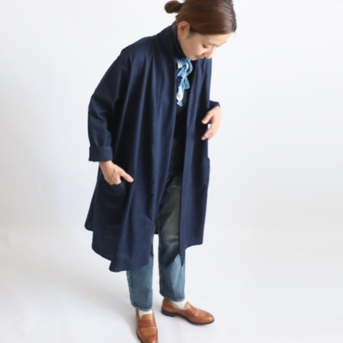 夏／最終SALE ギマ擬麻コットン ローブ襟 羽織もの