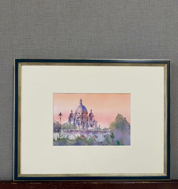 フランス パリ モンマルトル サクレ・クール寺院　原画 水彩画 風景画 213）原画 水彩画 風景画 パリモンマルトル サクレ・クール寺院