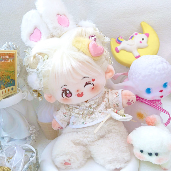 ハンドメイド着せ替え人形　淡いべージュヘアさん ハンドメイド着せ替え人形淡いべージュヘアさん