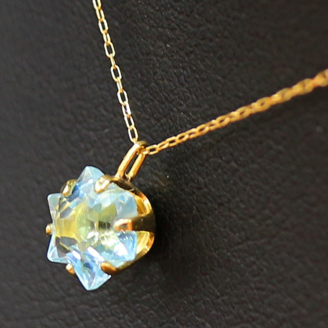 AG-K18-91　天然石 K18 ペンダント ブルー トパーズ