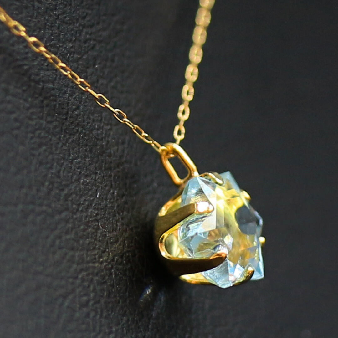 AG-K18-91　天然石 K18 ペンダント ブルー トパーズ