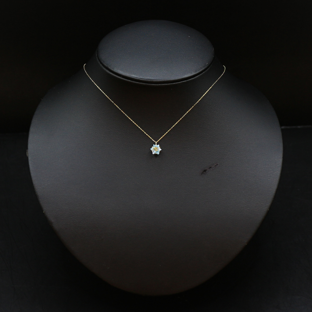 AG-K18-91　天然石 K18 ペンダント ブルー トパーズ