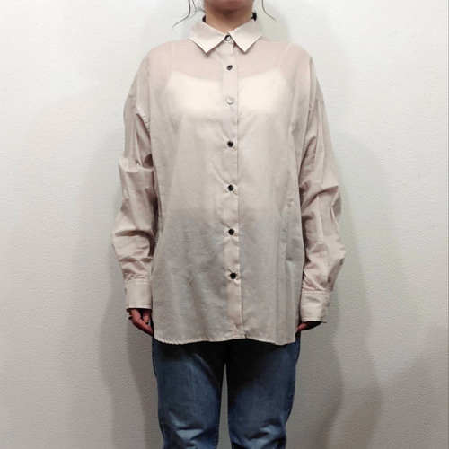 日本製 コットン シアーカシュクールシャツ 軽い 透け感 3way
