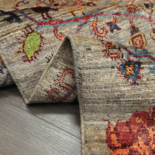 新品 生命の樹 パキスタン手織り絨毯 ガズニウール アクセントラグ