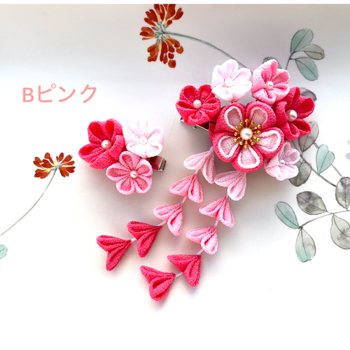 受注制作》つまみ細工髪飾り 七五三 3歳 シンプル 雑貨・その他