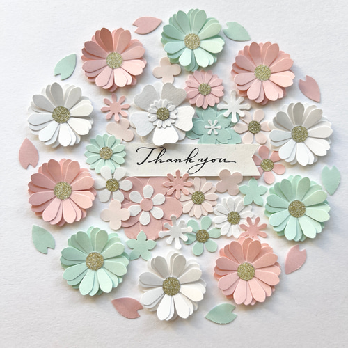 パステルA ペーパーフラワー クラフトパンチ色紙アルバム素材 退職 卒