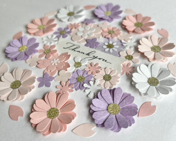 ピンクパープルA ペーパーフラワー　クラフトパンチ　色紙アルバム素材　退職　卒園　卒業　寄せ書き　お誕生日　推し活 人気・おすすめ｜使いやすい・旅行におすすめ 品質保証 全国発送 在庫限り