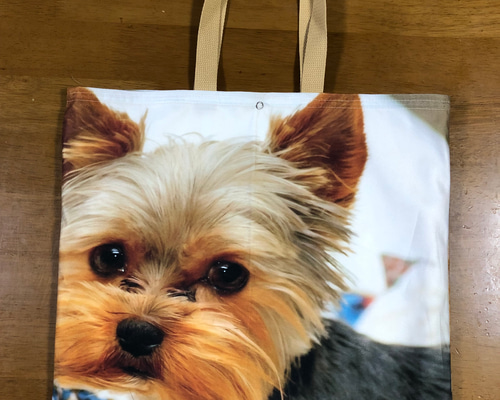 犬柄 ハンドメイド ぺたんこBigトートバッグ ヨークシャーテリア