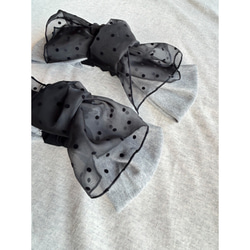 チュールドット柄 リボンターバン/tulle dots × T-shirt tie / ヘア