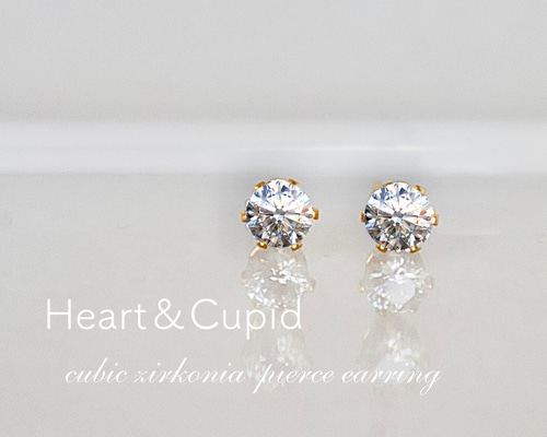 天然ブラウンダイヤとサージカルステンレスの一粒ピアス 付けっぱなしOK！ダイヤ一粒ピアス サージカルステンレス18k