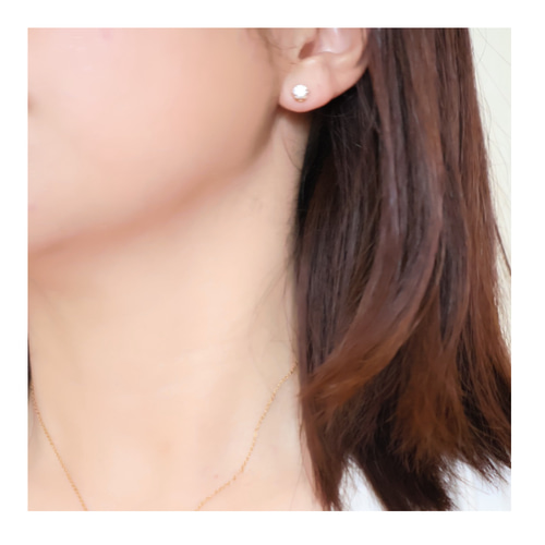 付けっぱなしOK！ダイヤ一粒ピアス サージカルステンレス18k