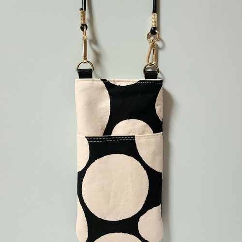 ハンドメイド スマホポシェット ショルダーバッグ サコッシュ ドット柄