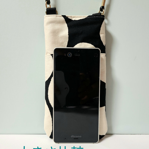 ハンドメイド スマホポシェット ショルダーバッグ サコッシュ ドット柄