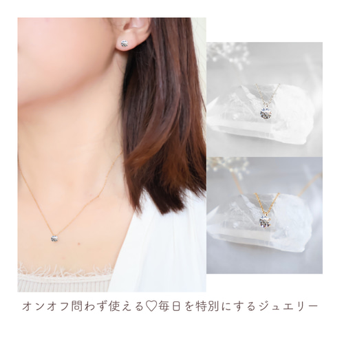 付けっぱなしOK！ダイヤ一粒ネックレス サージカルステンレス18k仕上げ