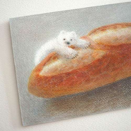 フランスパンのデッサン 原画作品 ＊「 フランスパンとくま 」 絵画 さらさまゆこ 通販