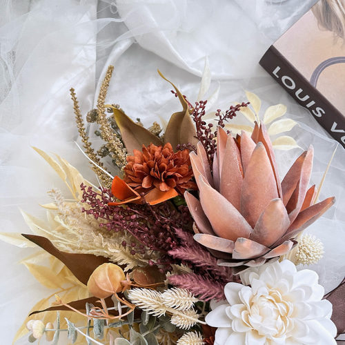 アーティフィシャルフラワーブーケ 結婚式 クラッチブーケドライ