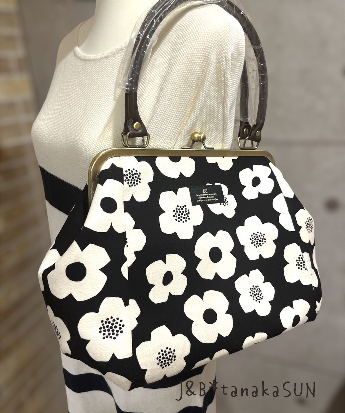 ハンドメイド　大きながま口バッグ　#B289 ハンドメイド　大きながま口バッグ　#B289