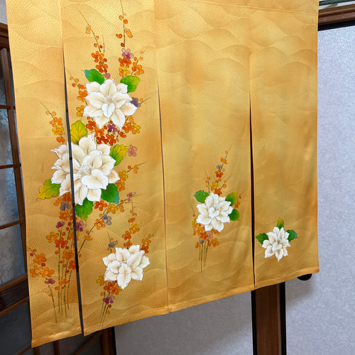 鳳凰、花柄、リメイク暖簾を創りました、着物素材！ つつか