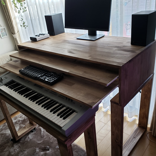 DTMデスク 125✕70 3段テーブル シンセサイザー DAW ダイニング