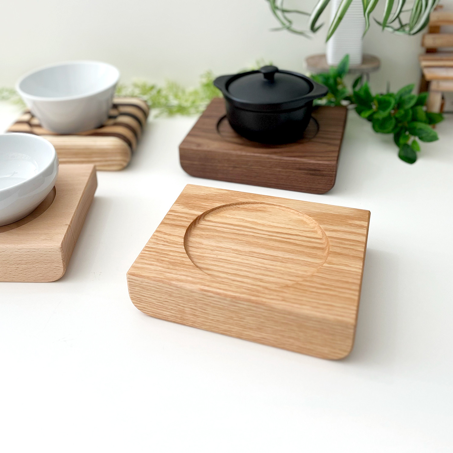 KATOMOKU ねこちゃんテーブル 1器タイプ オーク km-124OA 猫用 ご飯台 無垢材  インテリア