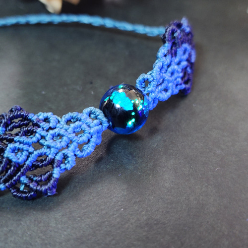 OKINAWABLUEワックスコードブレスレット黒カビラI