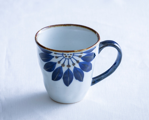 波佐見焼 フリーマグ】ブルーフラワー 青 マグカップ 翔芳窯