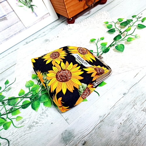 ☆彡SALE☆彡 ミニトートバッグ＆がま口ポーチ「ひまわり」2点