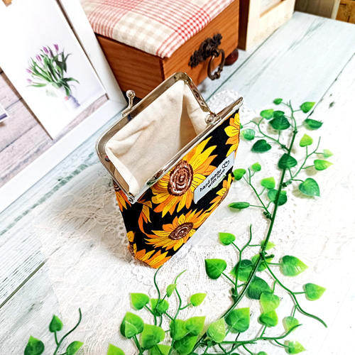 売れ筋ランキングも ミニトートバッグ＆がま口ポーチ「ひまわり」2点セット♡ トート 財布・ケース・小物入れ