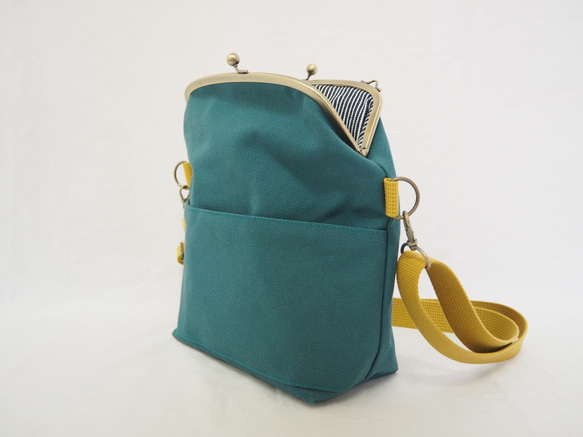 【限量樣品銷售】帆布袋2way單肩包≪青藍色≫ 第8張的照片