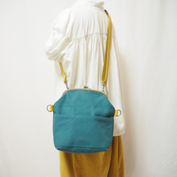 【限量樣品銷售】帆布袋2way單肩包≪青藍色≫ 第3張的照片