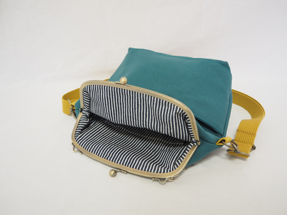 【限量樣品銷售】帆布袋2way單肩包≪青藍色≫ 第4張的照片